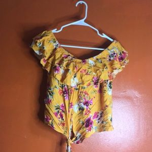 Mustard Yellow floral Top.